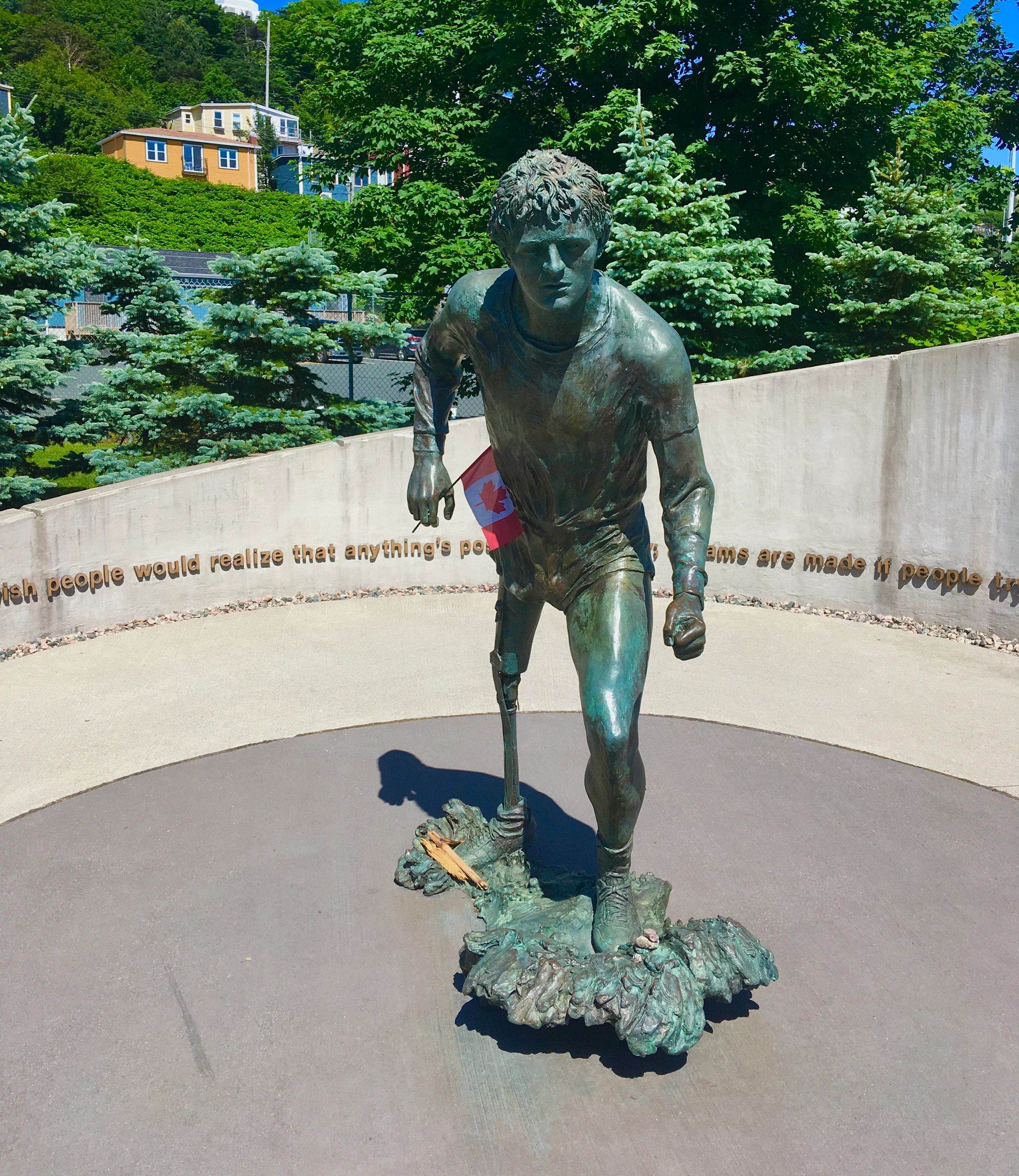 Statue of Terry Fox in St. John's, Newfoundland, where his Marathon of Hope first began.
