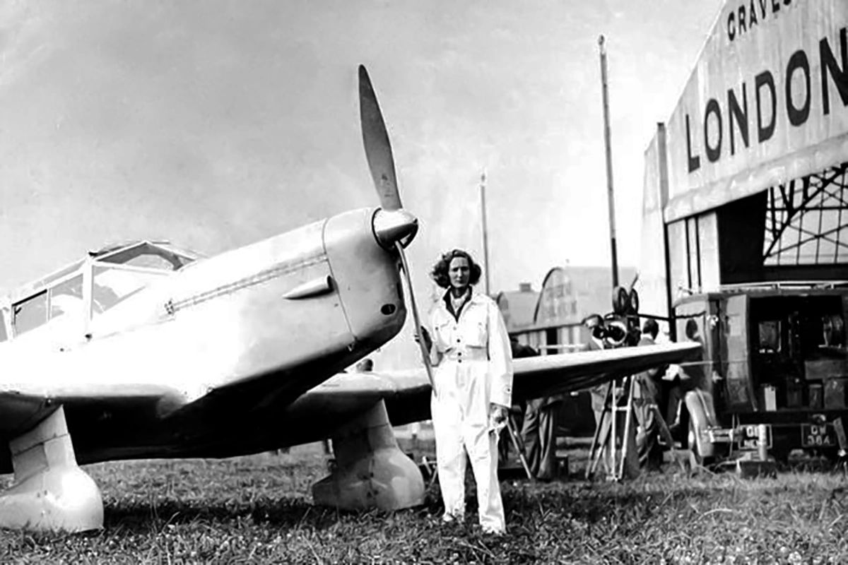 Beryl Markham on the day of her flight ... waiting to take off on a trip she is, statistically speaking, unlikely to survive since nobody has ever done so successfully before. (Bettmann Archive)