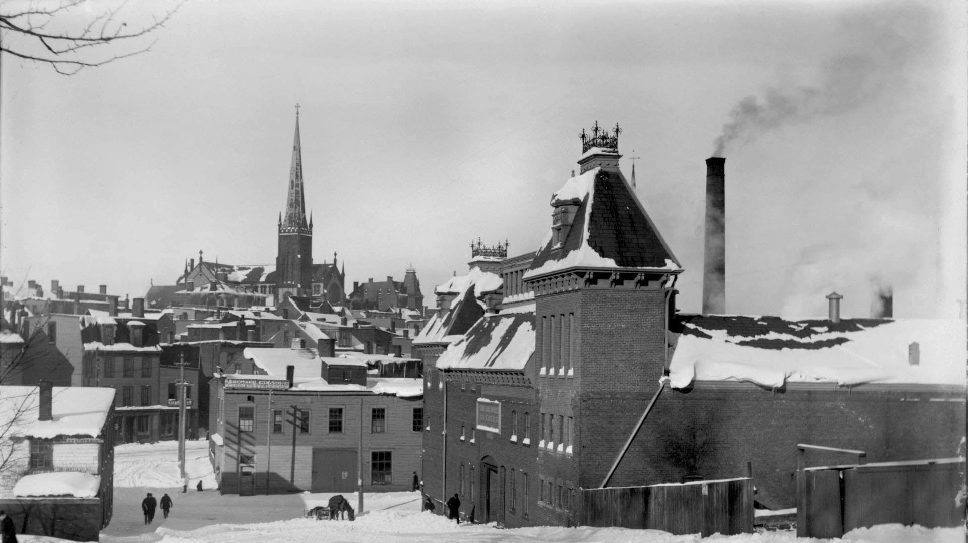 Saint John taken from foot of Carmarthen Street, looking across Union Street. (Provincial Archives of New Brunswick P13-132)