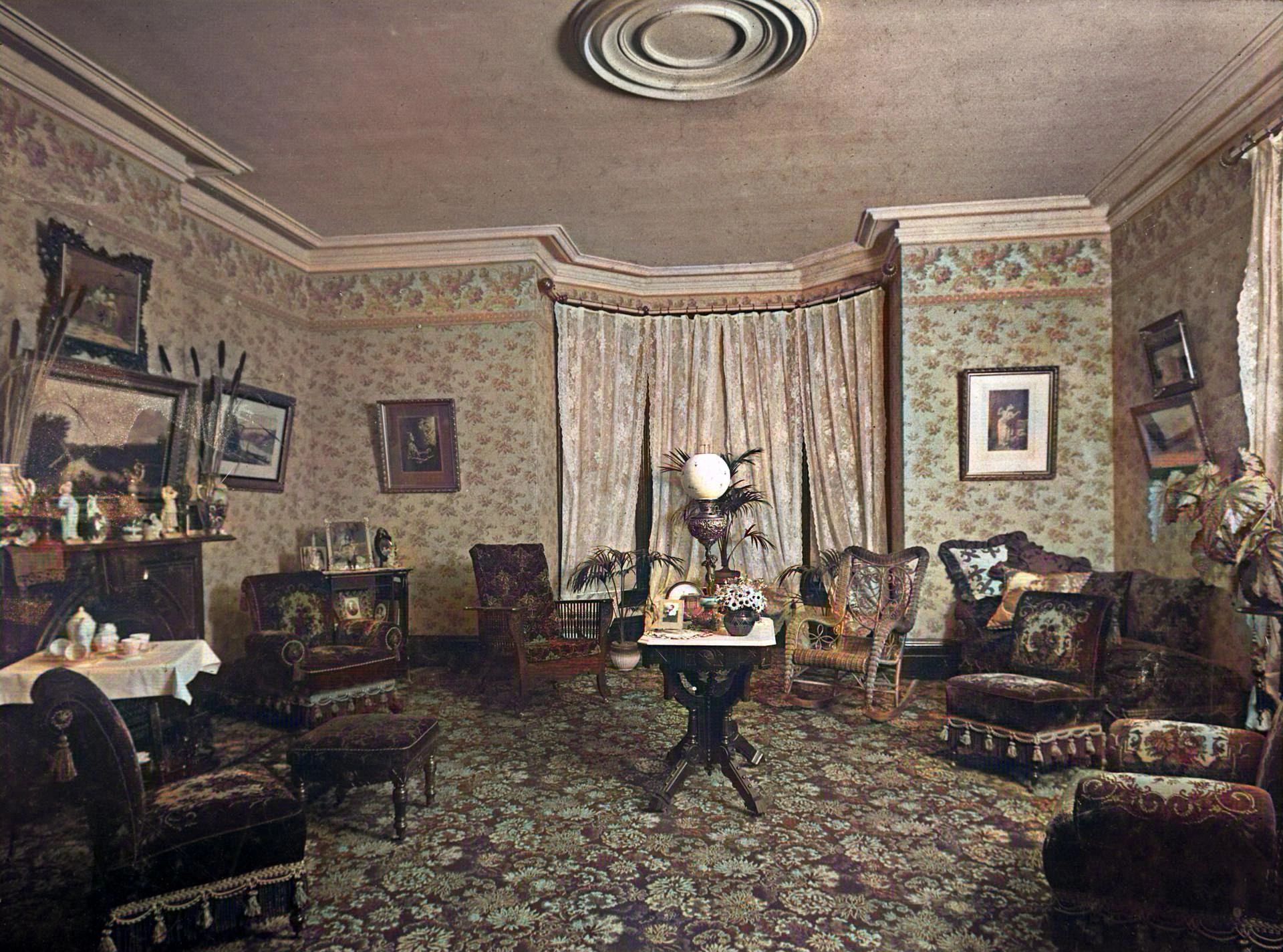 The inside of a Fredericton Victorian house in 1901. (Provincial Archives of New Brunswick P19-209)