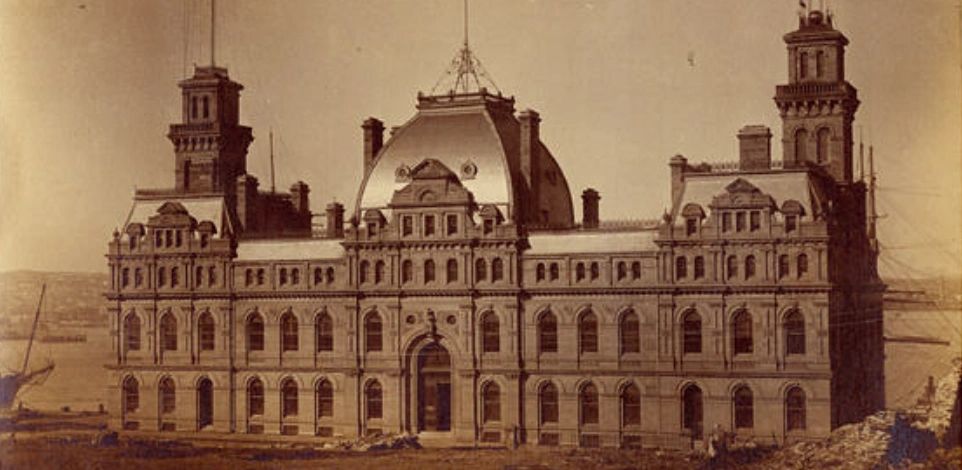 The Saint John Customs House, which burned in an accidental fire in 1962.(New Brunswick Museum X12418)