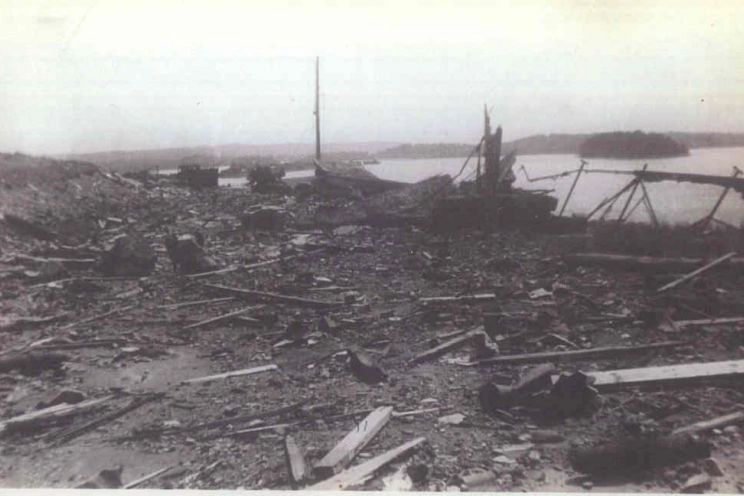 The Bedford Magazine, ground zero of the second Halifax explosion, in the aftermath. (Cole Harbour Rural Heritage Farm)